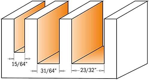 CMT 811.501.11 3-Piece Plywood Groove 1/2-Inch Shank Router Bit Set
