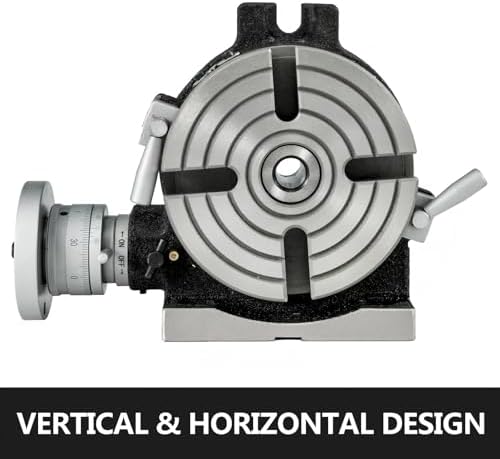 8inch Rotary Table Horizontal Vertical Milling Table, 4-Slot with Indexing Plate Set for Precision Milling Drilling (8 inch 4-Slot)