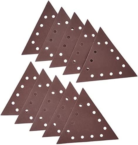 WEN 6377SP80 80-Grit Hook & Loop 11-1/4-Inch Triangle Drywall Sander Sandpaper, 10 Pack