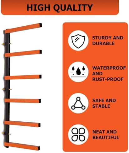 ECOTRIC Lumber Rack Wall Mount Wood Organizer Lumber Organizer - Heavy Duty