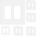 Screwless Decorator Wall Plates 2-Gang Switch Outlet Electrical Cover Plate Unbreakable Thermoplastic Faceplate for Decorative Receptacle Outlet Switch, White (10 Pack)