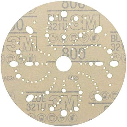 3M Hookit Blue Abrasive Disc, Multi-Hole, 36184, 6 in, 800+ Grade