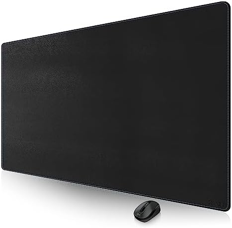 CENNBIE Leather Desk Pad Large, 71" x 27.5" Desk Mat Protector (Black)