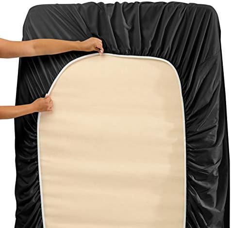 Hearth & Harbor Twin Size Sheets - 3 Piece Bed Sheet Set, Hotel Luxury Double Brushed Bed Sheets - Extra Soft Bedding Sheets & Pillowcases, Twin, Black