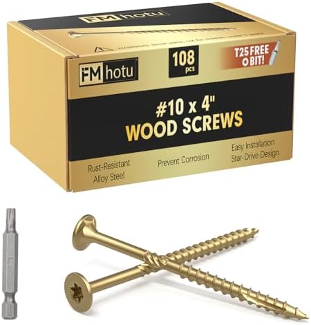 #10 x 4” Deck Screws, 108Pcs Star Drive Wood Screws