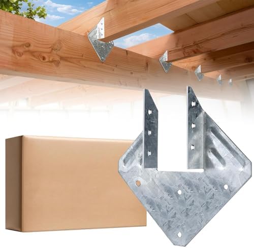 65Pack 18-Gauge Hurricane Ties for Rafters Shed Roof, Heavy Duty Galvanized Hurricane Straps Rafter Ties Brackets for Deck Pergola, Joist Hangers Fits Standard 2X Lumber (Actual 1-1/2" Thick)