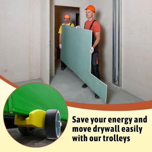 2 Pcs Plywood Dolly Drywall Dolly Cart, Small Drywall Cart with Wheel, Slot Sizes of 1/2", 3/4", 1", and 1-1/4 Inches Wood Paneling and Plywood Carrier, Holds up to 250 Lbs, 6x5x3 Inches
