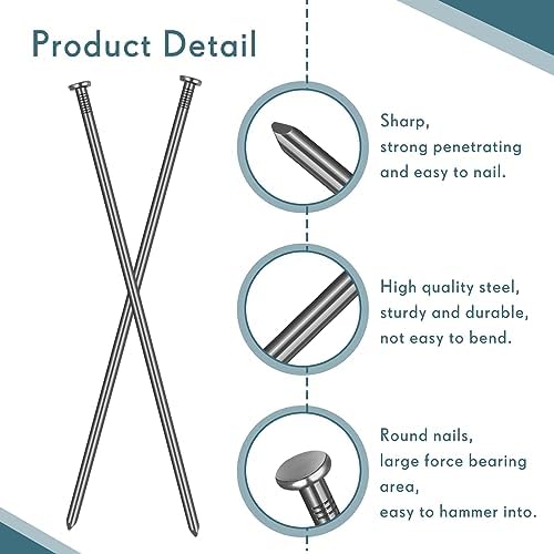 Nuenen 100 Pack 12 Inch Heavy Duty Landscape Stakes Metal Landscape Anchoring Spikes Garden Ground Spikes for Artificial Turf Nails Weed Barrier Paver Edging Timber Carpentry Tent Camping, Black