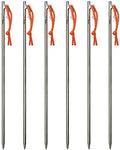TiTo Titanium Tent Pegs Stakes Lightweight Snowfield Grassland Heavy Duty Tent Nails for Outdoor Camping Hiking and Plant Support Garden Stakes 4pcs/6pcs (8×400mm-6pcs)