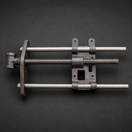 Baoblaze Workbench Clamping Device Carpentry Vise Bench Vise Clamp Steel Rod Central Threaded Bar Manual Tighten Handle Bench Mounted Suitable for home, Professional 7 Inch Woodworking Bench Vise