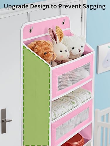 JARLINK Over the Door Organizer for Pantry, Bathroom, 5 Shelf Pink, 2 Pack