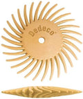 Dedeco Sunburst Radial Bristle Discs 48-Pack - 5/8" Curved Knife-Edge - Peach 2500 Grit (Extra-Fine, 6 Micron) - Aluminum Oxide for Polishing & Finishing