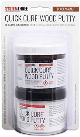 SYSTEMTHREE Quick Cure Putty, Black Walnut, 8-oz Kit
