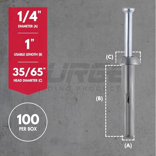 1/4" x 1" Hammer Drive Nail in Concrete Anchor (Box of 100)