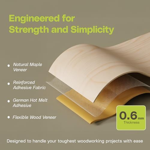 Edge Supply Maple Pre-Finished 3 in x 25 ft Roll with a Clear Lacquer UV Finish – Pre-Glued Iron On Real Wood Veneer Edging – Edge Banding Tape with Hot Melt Adhesive, Ideal for Furniture & DIY.