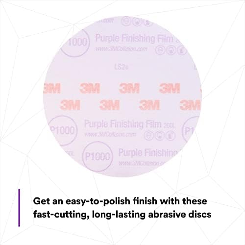 3M Hookit Purple Finishing Film Abrasive Disc, 260L, 30669, 6 in, P1000