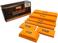 Professional Sanding Block Kit, 7 Piece Orange EVA Foam Set, Hook and Loop Surface, Wet and Dry Sanding (Sticky/Plain)