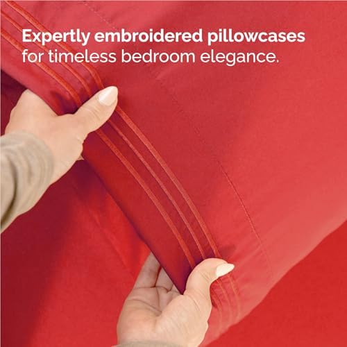 Full Size 4 Piece Sheet Set - Comfy Breathable & Cooling Bed Sheets - Red