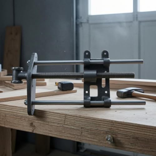 Baoblaze Workbench Clamping Device Carpentry Vise Bench Vise Clamp Steel Rod Central Threaded Bar Manual Tighten Handle Bench Mounted Suitable for home, Professional 7 Inch Woodworking Bench Vise