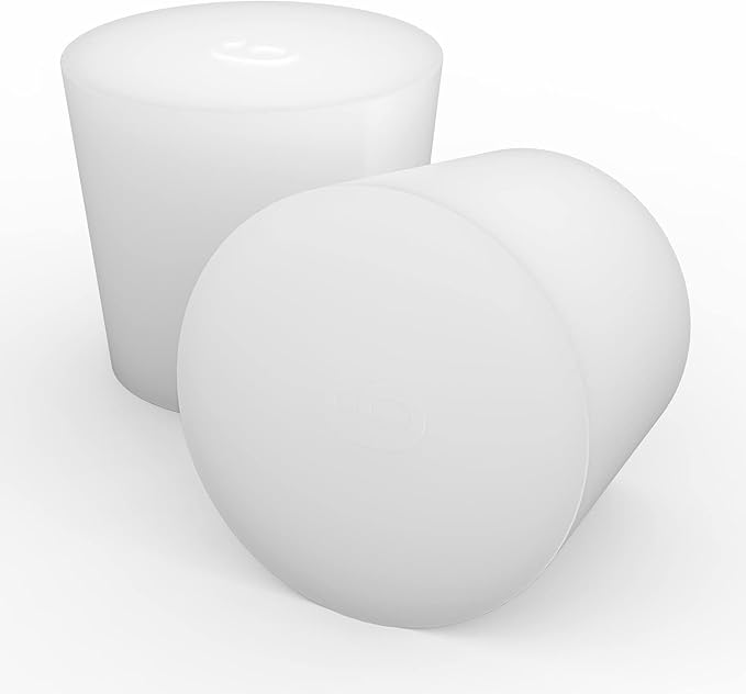 stonylab Silicon Rubber Stopper, White Tapered Lab Seal Silicon Stoppers Rubber Plugs (10-Pack, 6#)