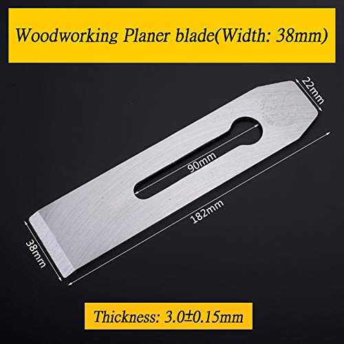 2 Pack 38MM / 1.5inch Wide Replacement Bench Plane Blades Iron Plate Knife for Woodwork Hand Planer Carpentry Edge Trimming Saw DIY Tool Set Parts Accessories…