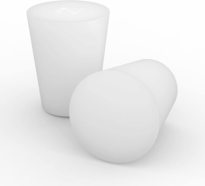 stonylab Silicon Rubber Stopper, White Tapered Lab Seal Silicon Stoppers Rubber Plugs (10-Pack, 2#)