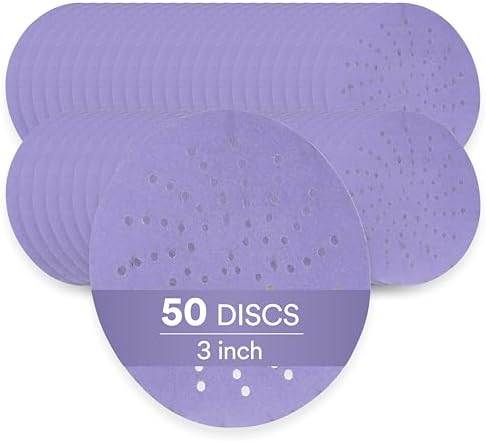 3M Cubitron II Hookit Purple Clean Sanding Abrasive Disc, 31466, 3 in, 600+ Grade, Pack of 50 Discs, Virtually Dust-Free, High Performance, Long Lasting, Multi-Hole Pattern, for Automotive Sanding