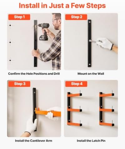 VEVOR Lumber Rack, 3-Tier 6-Pack 110 lbs per Tier, Foldable Wood Storage