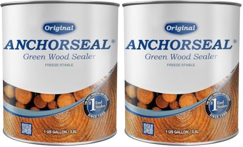 ANCHORSEAL Classic Log and Lumber End Sealer, Prevents Checking, 1 Gallon (Pack of 2)