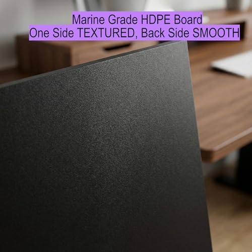 Black HDPE Sheet 12x24 Inch 1/4 Inch (6mm) Thick, Marine Board HDPE Plastic Sheet, Waterproof Heavy Duty Black Panel for Marine, Boat, Workbench, DIY & Outdoor Projects