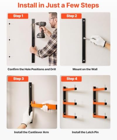VEVOR Lumber Rack, 3-Tier 3-Pack 110 lbs per Tier, Foldable Wood Storage