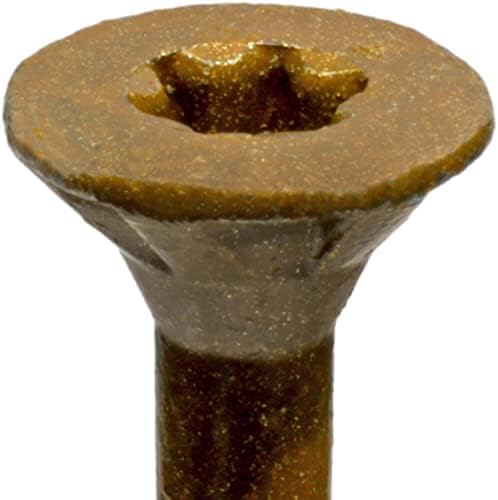 14 X 5 Bronze Coated Multipurpose Wood Screw - Torx/Star Drive Flat Head Exterior Coated - ACQ Compatible - 5 POUNDS - 150 Approx. Screw Count