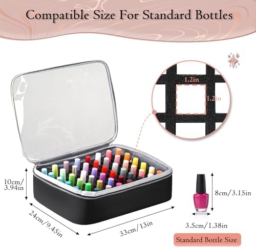 YOREPEK Extra Large Nail Polish Organizer Case for 96 to 100 Bottles (15ml)