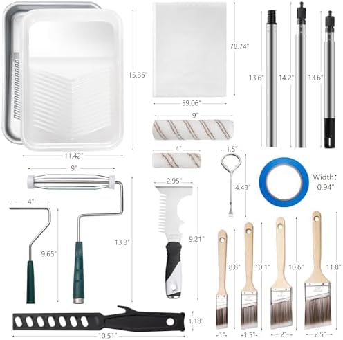 Mister Rui 28 Pack Paint Roller Kit with Extension Pole