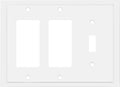 Henne Bery Modern Edge Decorative Wall Plate Switch Plate Outlet Cover, Durable Solid Zinc Alloy (Single Toggle/Double Decorator, White)
