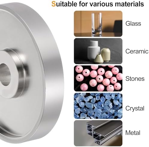 HARFINGTON Diamond Lapidary Wheel 6 Inch x 1 Inch Arbor Hole 2500 Grit Grinding Wheels for Stone, Marble, Glass, Ceramics, Crystal, Carbide, Steel