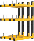 Lumber Rack Wall Mount Storage Racks Folding Wood Organizer Heavy Duty Shelf Brackets With 6-Level 720 Lbs Capacity Yellow Metal Utility Racks Garage Wall Shelving for Indoor and Outdoor Use (4 Pack)
