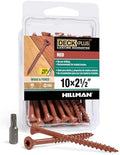 Deck Plus 2-1/2 Inch Epoxy Coated Exterior Wood and Fence Screws #10 x 2-1/2" Torx/Star Drive Included Coarse Thread, Outdoor Rust Resistant Decking Screw, Red, XL Pack, 40 Pieces | 42599