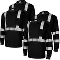 Amylove 4 Pcs Long Sleeve High Visibility Safety Shirts,XXL,Black