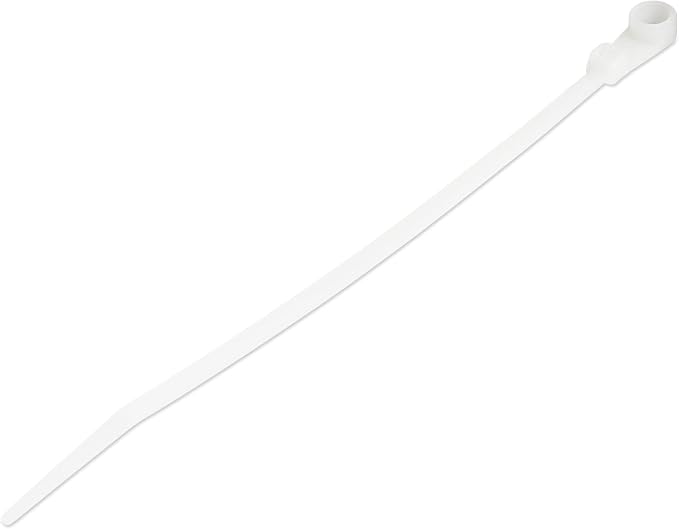 StarTech.com 6"(15cm) Cable Ties with Mounting Hole - 1/8"(3mm) Wide, 1-1/2"(40mm) Bundle Dia. 40lb(18kg) Tensile Strength, Nylon 66 Self Locking Ties w/Screw Hole, UL Listed, 100 Pack, TAA