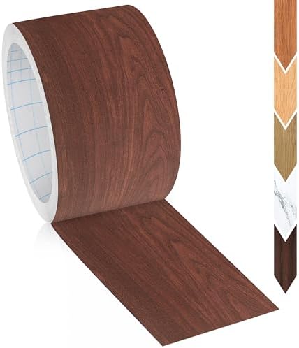 GSCIT Club Wood Tape, 2.4 inch X 15ft Self Adhesive Cherry Wood Grain Repair Tape Cherry Repair Patch for Tables, Chairs, Baseboards, Doors, Windows