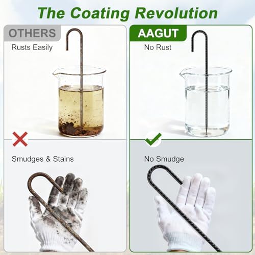 AAGUT Rebar Stakes 12 Inch J Hook, Premium Anti-Rust Tent Stakes for Canopy