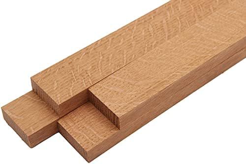 Barrington Hardwoods Quarter Sawn White Oak Lumber Board - 3/4" x 2" (4 Pieces) (3/4" x 2" x 18")