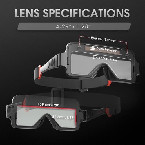 YESWELDER True Color Auto-Darkening Welding Goggles, 2-Sensor View