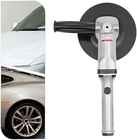 7-Inch Pneumatic Sander, Heavy Duty Air Sander/Polisher with Handle, 4500rpm High Speed Air Sander, Portable Pneumatic Polisher Hand Sanding Tool for Stone, Tiles, Concrete, Marble Etc