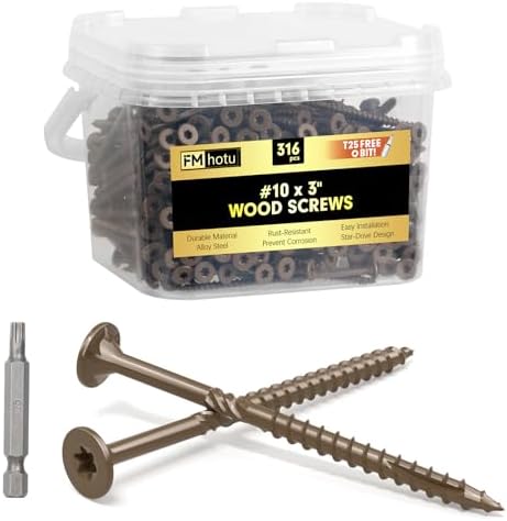 #10 x 3” Deck Screws, 316Pcs Star Drive Wood Screws