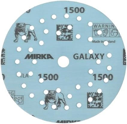 Mirka Galaxy Multifit 5'' Ceramic Sandpaper, 1500 Grit Hook & Loop 50 Pack
