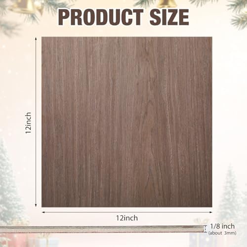 24 Pcs Walnut Color Wood Plywood Board for Laser Cutting, 12 x 12 Inch