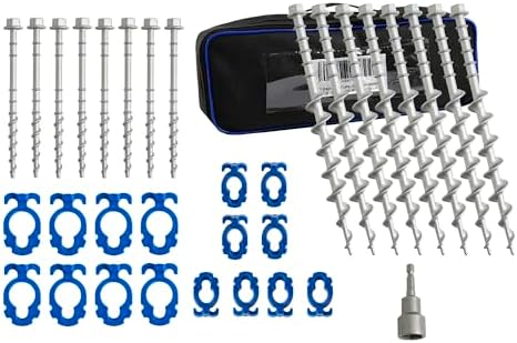 Homeon Wheels Aluminum Ground Anchors, 16-Pack Heavy-Duty Tent Stakes