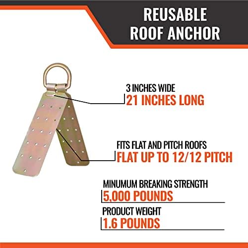 Malta Dynamics Reusable Roof Anchor 1PK – OSHA & ANSI Compliant Temporary Roof Fall Protection Anchor – Lightweight, Roof Safety Anchor with Durable Aluminum with 5,000 lb. Breaking Strength